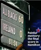  ??  ?? Painful memory: the final score in Hamilton