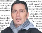  ??  ?? – which he is not. FURY Christy Dignam