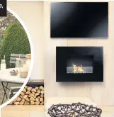  ??  ?? Above: Arlington wall-mounted fireplace, RRP £399.99, from imaginfire­s.co.uk