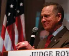  ??  ?? Roy Moore tapte kampen om en plass i Senatet fra delstaten Alabama.