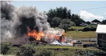  ?? FACEBOOK ?? On Aug.31, buggy business Trot in Time’s carriage house was destroyed by a fire. A Gofundme page has been set up to try and help cover the damages.