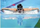  ?? GETTY IMAGES ?? Mary Fisher powers through the butterfly leg of the 200m individual medley SM11 final at the Rio Paralympic­s.