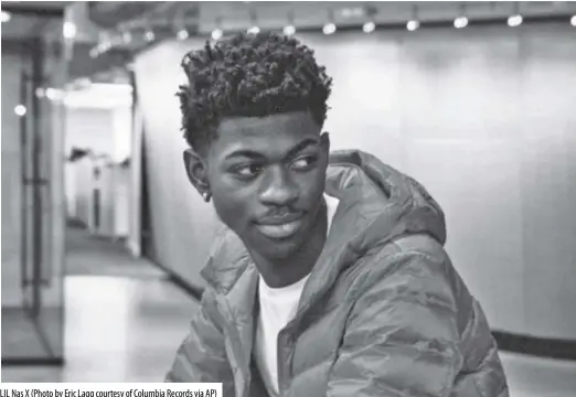  ??  ?? LIL Nas X (Photo by Eric Lagg courtesy of Columbia Records via AP)