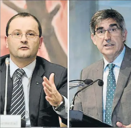  ?? FOTO: MD ?? Patrick Baumann, secretario general de la FIBA (a la izquierda), y Jordi Bertomeu, director ejecutivo de la Euroliga (a la derecha)