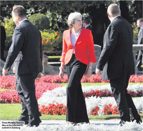  ??  ?? Prime Minister Theresa May at the informal EU summit in Salzburg