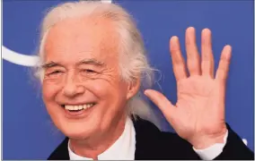  ?? Domenico Stinellis / Associated Press ?? Guitarist Jimmy Page at the photo call for the movie “Becoming Led Zeppelin” at the 78th Venice Film Festival.