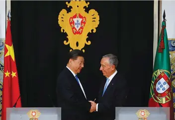  ?? DR ?? Chefe de Estado chinês manteve encontro com o Presidente de Portugal, Marcelo Rebelo