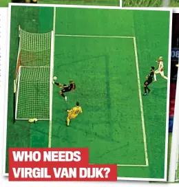  ??  ?? WHO NEEDS VIRGIL VAN DIJK? Fab defending: Fabinho pulls off an overhead kick on the line to deny Dusan Tadic a goal