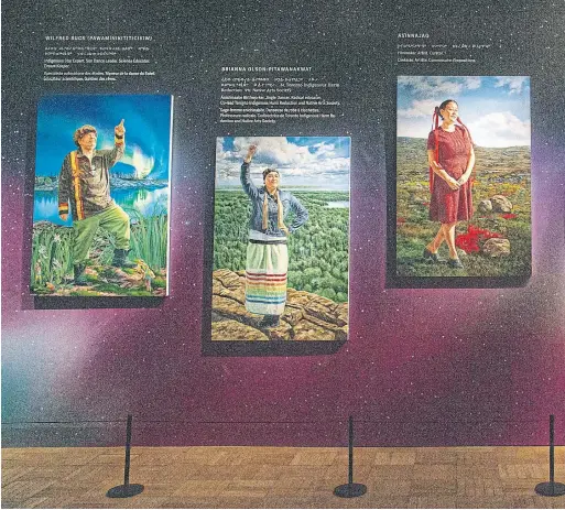 ?? ANDREW F RANCIS WALLACE PHOTOS TORONTO STAR ?? Striking portraits of Métis, Inuit and First Nations people line the walls. They are a response to the years-long, heated discussion over the fate of colonial statues.
