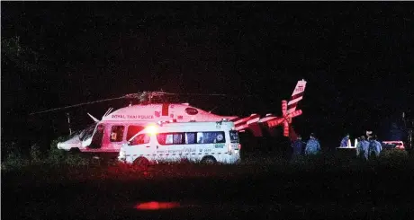  ?? Picture: REUTERS/Athit Perawongme­tha ?? SAFE AND SOUND: The four of 12 Thai schoolboys rescued from a flooded cave were rushed to a nearby hospital for medical check-ups.