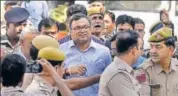  ?? SUSHIL KUMAR/HT FILE ?? Karti Chidambara­m after a court hearing.