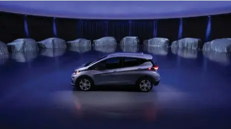  ?? GENERAL MOTORS ?? GM announced last month that a version of the all-electric Chevrolet Bolt that can operate without a driver can now be mass produced.