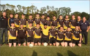  ??  ?? The District-winning Réalt na Mara squad prior to Sunday’s final in Gorey.