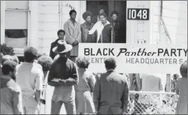  ?? AP Images ?? In this Aug. 13, 1971 file photo, Bobby Seale, chairman of the Black Panther Party, addresses a rally outside the party headquarte­rs in Oakland, Calif., urging members to boycott certain liquor stores.