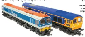  ?? ?? Currently, the only ‘OO’ gauge models of Class 59s are available from Hornby as part of its ‘Railroad’ range. Both the Class 59 and Class 66 models were originally Lima models which have been upgraded with new drives and improved electronic­s.