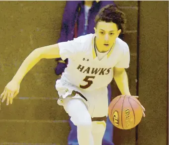  ?? AMY SHORTELL/THE MORNING CALL ?? Bethlehem Catholic’s Alex Cercado drives down the court during a March game.