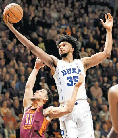  ??  ?? Marvin Bagley III, de la Universida­d de Duke