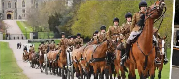  ??  ?? Respect: King’s Troop Royal Horse Artillery and, right, soldiers in ceremonial garb