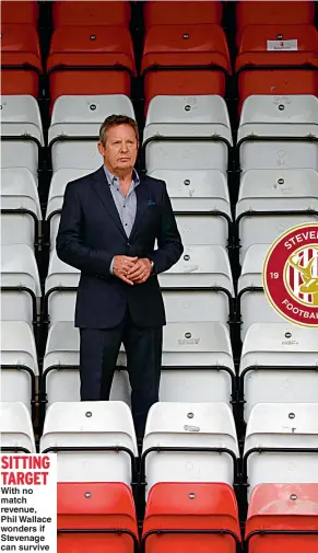  ??  ?? SITTING TARGET With no match revenue, Phil Wallace wonders if Stevenage can survive