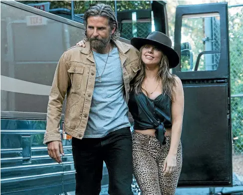  ??  ?? ‘‘Everybody already knows that she’s got a God-given talent as a singer, and she was able to utilise that plutonium to act,’’ says Lada Gaga’s co-star and director, Bradley Cooper.