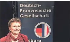  ?? FOTO: DFG ?? Waltraud Schleser von der Deutsch-Französisc­hen Gesellscha­ft in Duisburg freut sich über das Interesse der Duisburger an Frankreich.