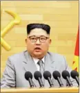  ?? AFP ?? North Korean leader Kim Jong-un delivers his New Year’s speech at an undisclose­d location.