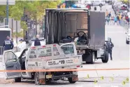  ?? MARK LENNIHAN/ASSOCIATED PRESS ?? The driver of this Home Depot truck mowed down and killed eight people on a riverfront bike path in New York a year ago.