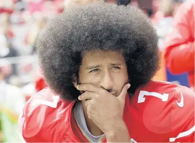  ?? MARCIO JOSE SANCHEZ/AP ?? Omar Kelly believes history will remember Colin Kaepernick as a beloved athlete who will be honored for his stance and for sacrificin­g his career.