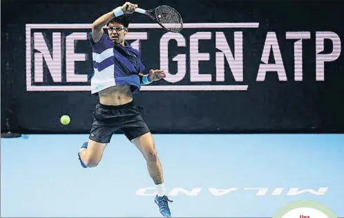  ?? MARCO BERTORELLO / AFP ?? Hyeon Chung, ganador
del primer torneo NextGen para menores de 21 años, donde se ensayaron nuevas
normas