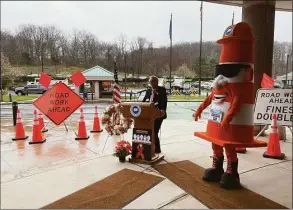  ?? Abigail Brone / Hearst Connecticu­t Media ?? Connecticu­t Department of Transporta­tion works to raise awareness of work zone safety during annual Work Zone Awareness Week.