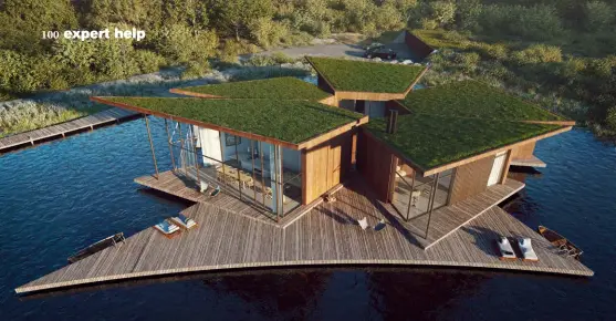  ??  ?? Above: AR Design Studio (www. ardesignst­udio. co.uk) has submitted plans for this new floating home in rural Hampshire.
Entitled The Water Lily House, the project majors on biodiversi­ty and planning permission is being sought under the paragraph 79 exceptiona­l design clause