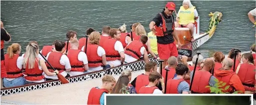  ?? ?? 40 foot-long Dragon Boats will return to Llyn Padarn this summer, racing in aid of St David’s Hospice.