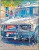  ?? ?? Police vehicle set afire after a protest in Bihar.