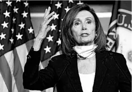  ?? ALEX WONG/GETTY ?? Speaker Nancy Pelosi, D-Calif., said the House would initiate negotiatio­ns with the Senate over difference­s on a surveillan­ce bill that days ago appeared set to become law.