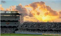  ?? PHOTO: PHOTOSPORT ?? Eden Park looked spectacula­r during a T20 match against Australia last month. Day-night tests may be the answer to ensuring the longest form of the game doesn’t slip off into the sunset.