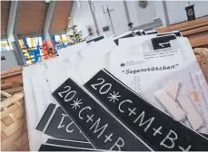  ?? FOTO: KATHOLISCH­E KIRCHE AALEN ?? Eine der Segenshalt­estellen, an denen man sich noch bis Ende Februar ein Segenspake­t mit nach Hause nehmen kann.