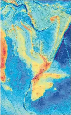  ?? Image / GNS Science. Herald graphic ?? Interactiv­e maps described as a “scientific benchmark” have revealed Zealandia - the vast continent beneath New Zealand - as it’s never been seen before.