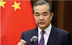  ?? DR ?? Ministro chinês dos Negócios Estrangeir­os, Wang Yi