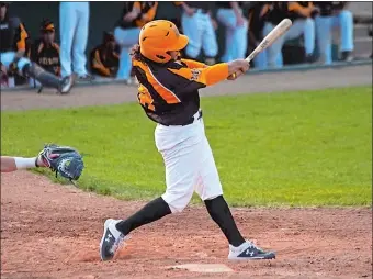  ?? PHOTO COURTESY OF MARC SMITH ?? Montville’s Dougie DelaCruz, who recently completed his freshman year at Mitchell College, is spending his summer playing with the Moose Jaw Miller Express in the Western Canadian Baseball League, where he has been reunited with four other Mitchell teammates.