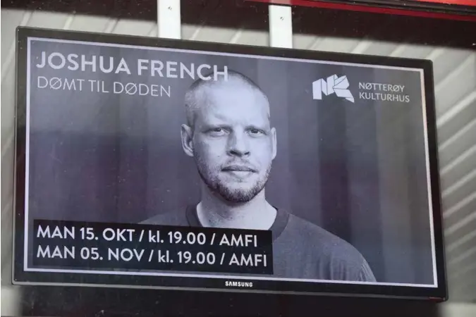  ?? LISE ÅSERUD, NTB SCANPIX ?? Joshua French har planlagt 34 foredrag der han forteller sin versjon av Kongo-saken. Søndag var han i Sandnes kulturhus.