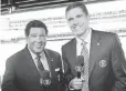  ?? JOHN PAUL FILO, CBS ?? Greg Gumbel, left, will call the Browns- Eagles game on Sunday with analyst Trent Green, right.