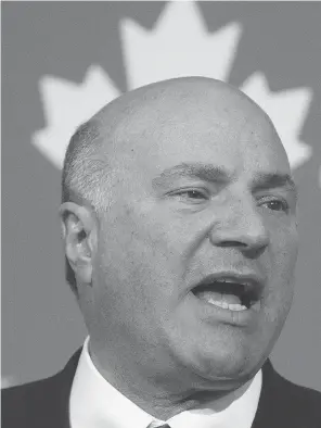  ?? STAN BEHAL / TORONTO SUN / POSTMEDIA NETWORK ?? Kevin O’Leary’s campaign as a political outsider shook up the Conservati­ve party leadership race, and he soon became the front-runner before abandoning his bid at the 11th hour.