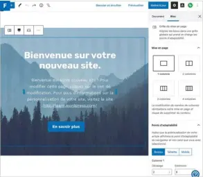  ??  ?? Les pages créées avec WordPress.com sont constituée­s de blocs. Il suffit de cliquer sur un bloc pour le sélectionn­er. Un bloc sélectionn­é est entouré d’un cadre bleu.
F