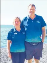  ??  ?? Sue and David Hodge on the lakefront at Motutere Bay.