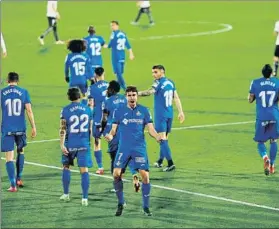  ?? FOTO: EFE ?? Jaime Mata celebra el 2-0 que encarriló el triunfo ante el cuadro ché