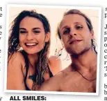  ??  ?? ALL SMILES: Lily and Josh during a break from filming Mamma Mia in 2017