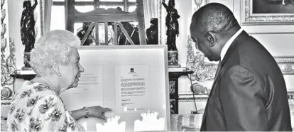  ??  ?? South Africa President Cyril Ramaphosa during a courtesy visit to Queen Elizabeth II