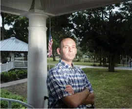  ?? JOHN PENDYGRAFT Tampa Bay Times ?? Steven Deane, 33, in Sims Park in New Port Richey. He registered June 2 of this year, and voted in a county election.