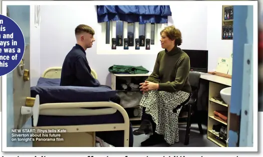  ??  ?? NEW START: Rhys tells Kate Silverton about his future on tonight’s Panorama film