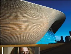  ?? AP FILE PHOTOS ?? Architect Zaha Hadid (inset) designed the swooping aquatic center for the 2012 London Olympics and created a string of beautiful, and sometimes controvers­ial, buildings.